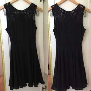 Laced Black Dress w/Side Slits